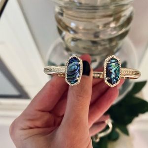 Kendra Scott Elton Gold Cuff in Abalone Shell